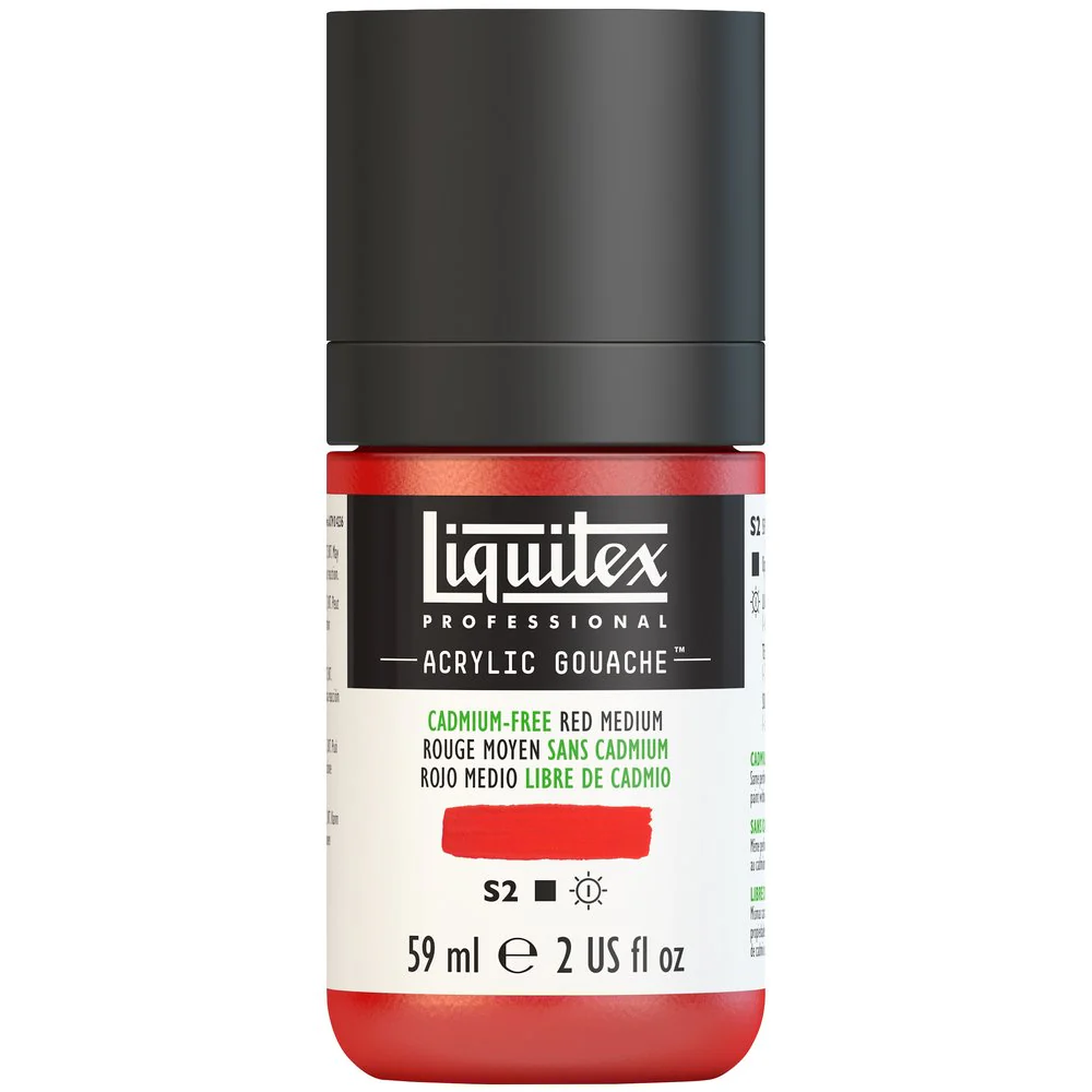 Professional Acrylic Gouache - Cadmium-Free Red Medium - Image 2