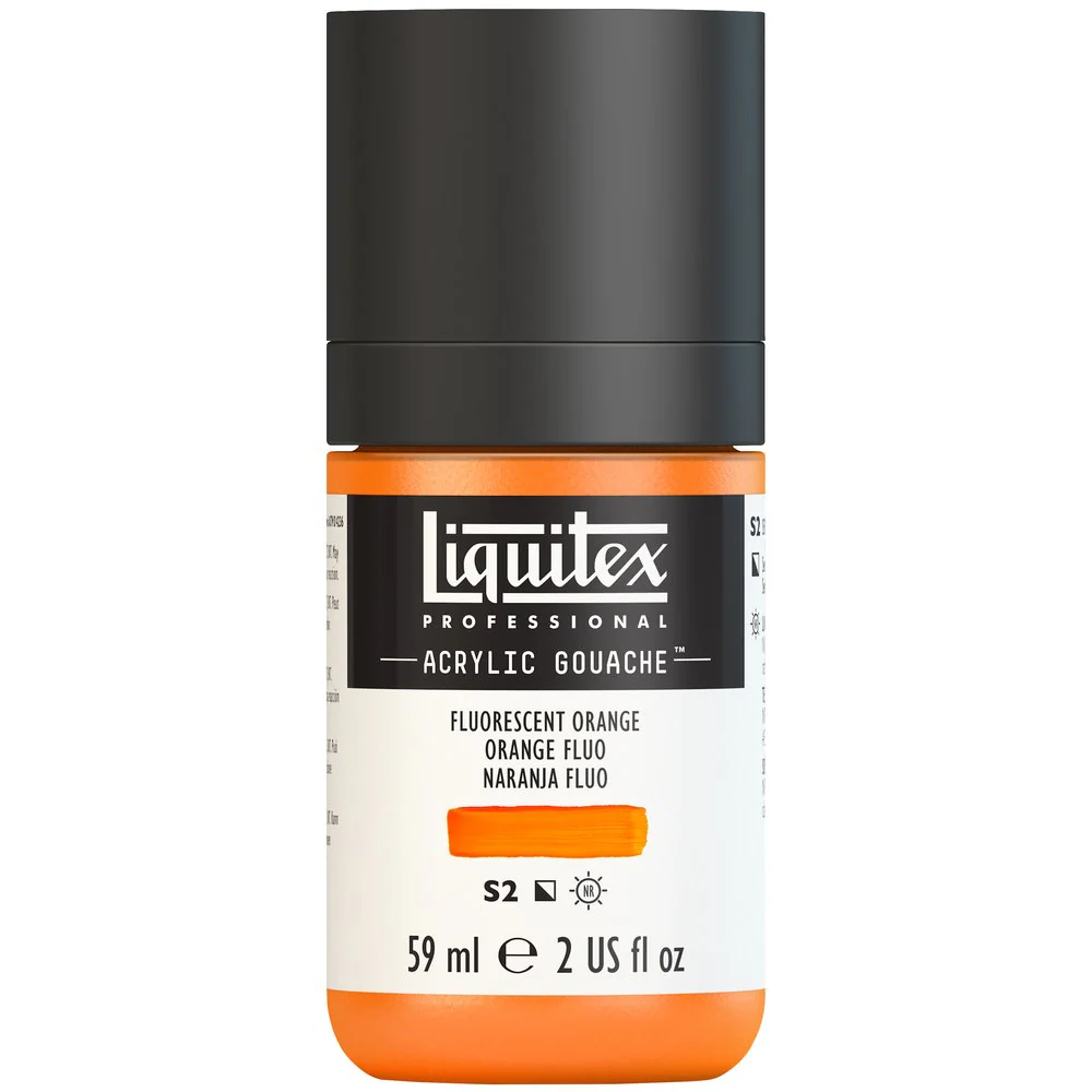 Professional Acrylic Gouache - Fluorescent Orange - Image 2