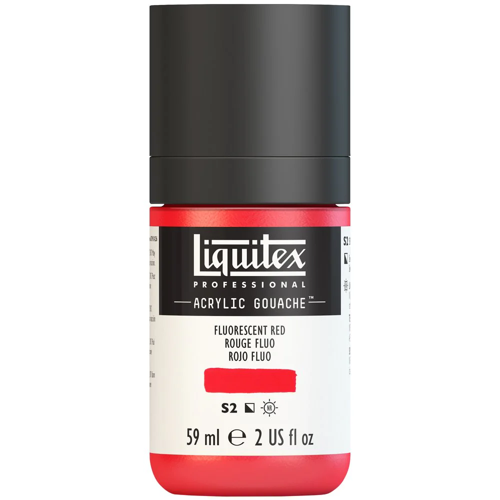 Professional Acrylic Gouache - Fluorescent Red - Image 2