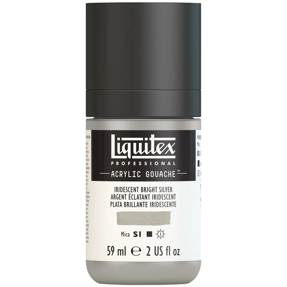Professional Acrylic Gouache - Iridescent Bright Silver - Image 2