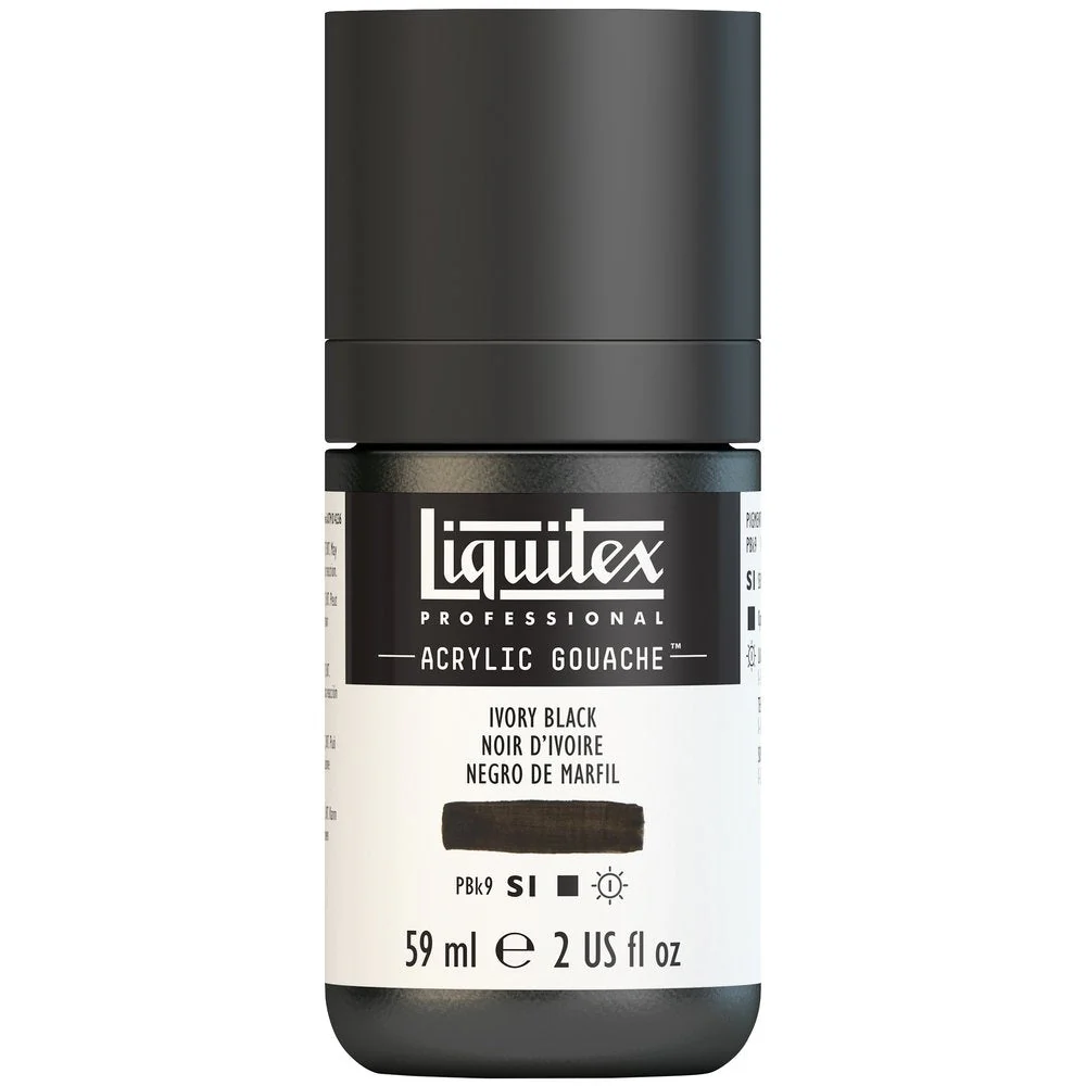 Professional Acrylic Gouache - Ivory Black - Image 2