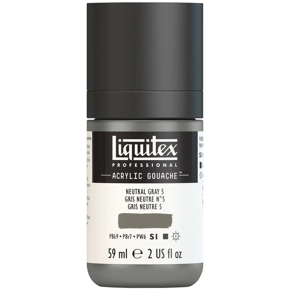 Professional Acrylic Gouache - Neutral Gray 5 - Image 2