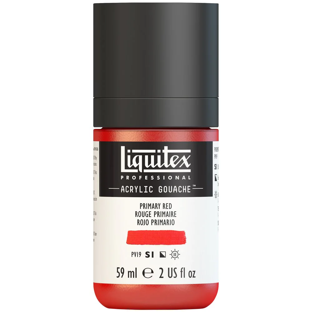 Professional Acrylic Gouache - Primary Red - Image 2
