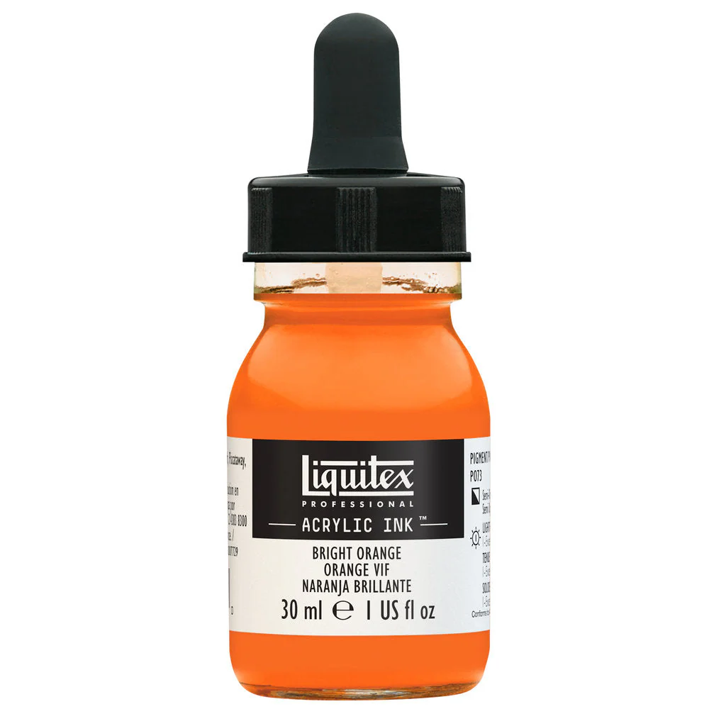 Professional Acrylic Ink - Bright Orange - Image 2