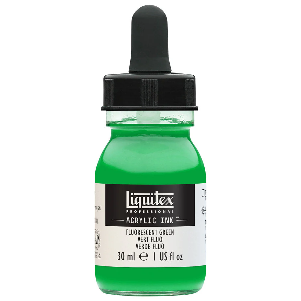 Professional Acrylic Ink - Fluorescent Green - Image 2