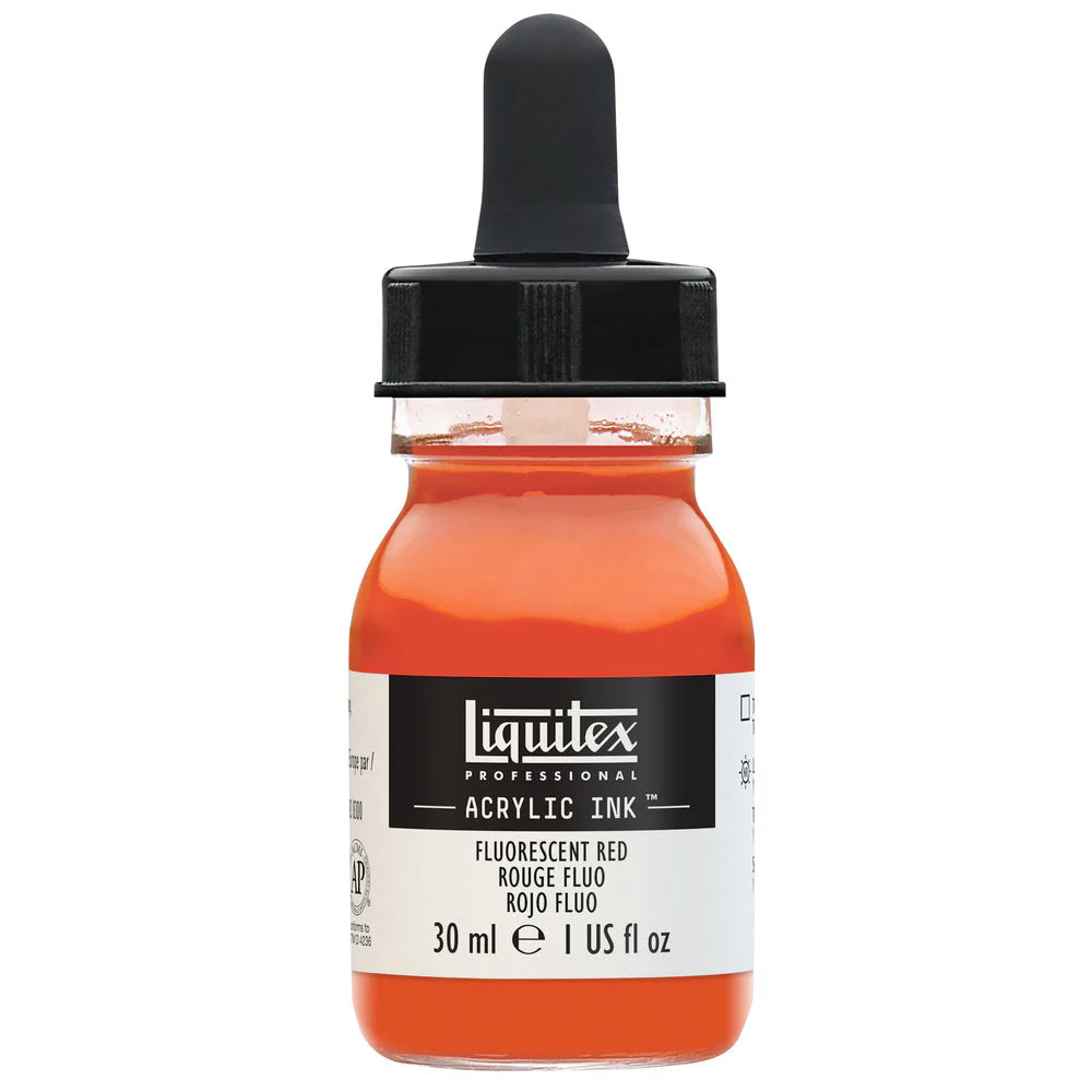 Professional Acrylic Ink - Fluorescent Red - Image 2