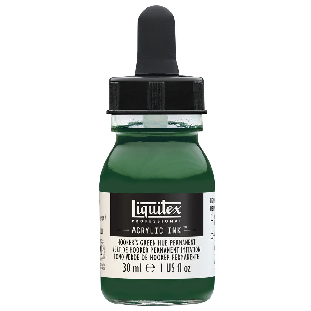 Professional Acrylic Ink - Hooker’s Green Deep Hue Permanent - Image 2