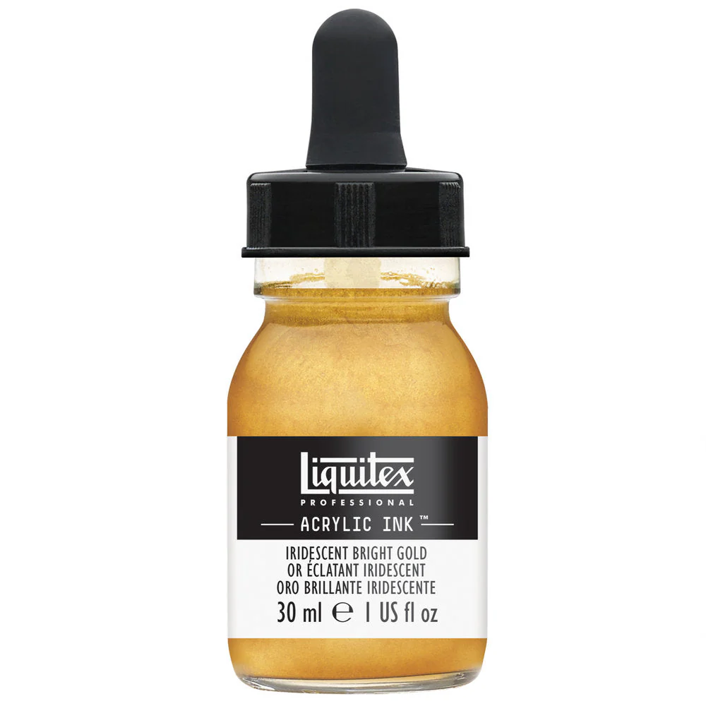 Professional Acrylic Ink - Iridescent Bright Gold - Image 2