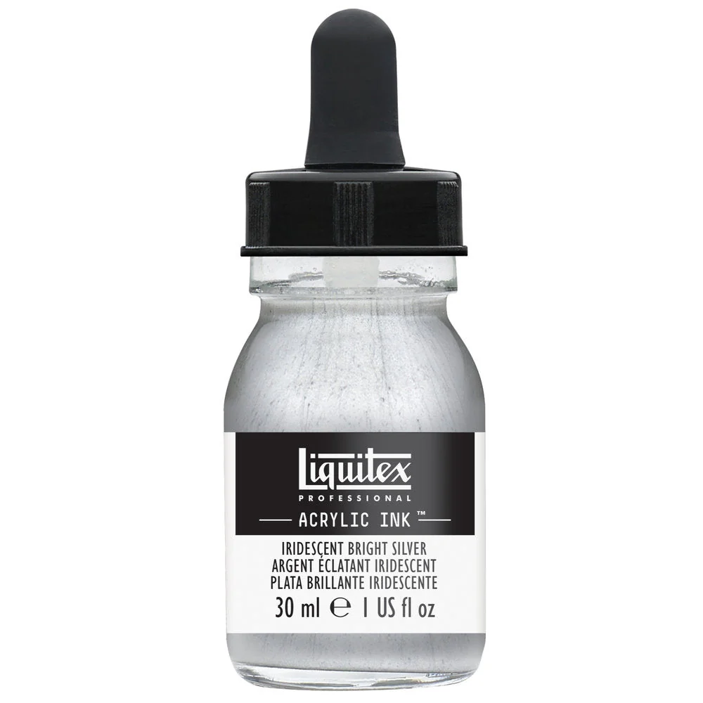 Professional Acrylic Ink - Iridescent Bright Silver - Image 2