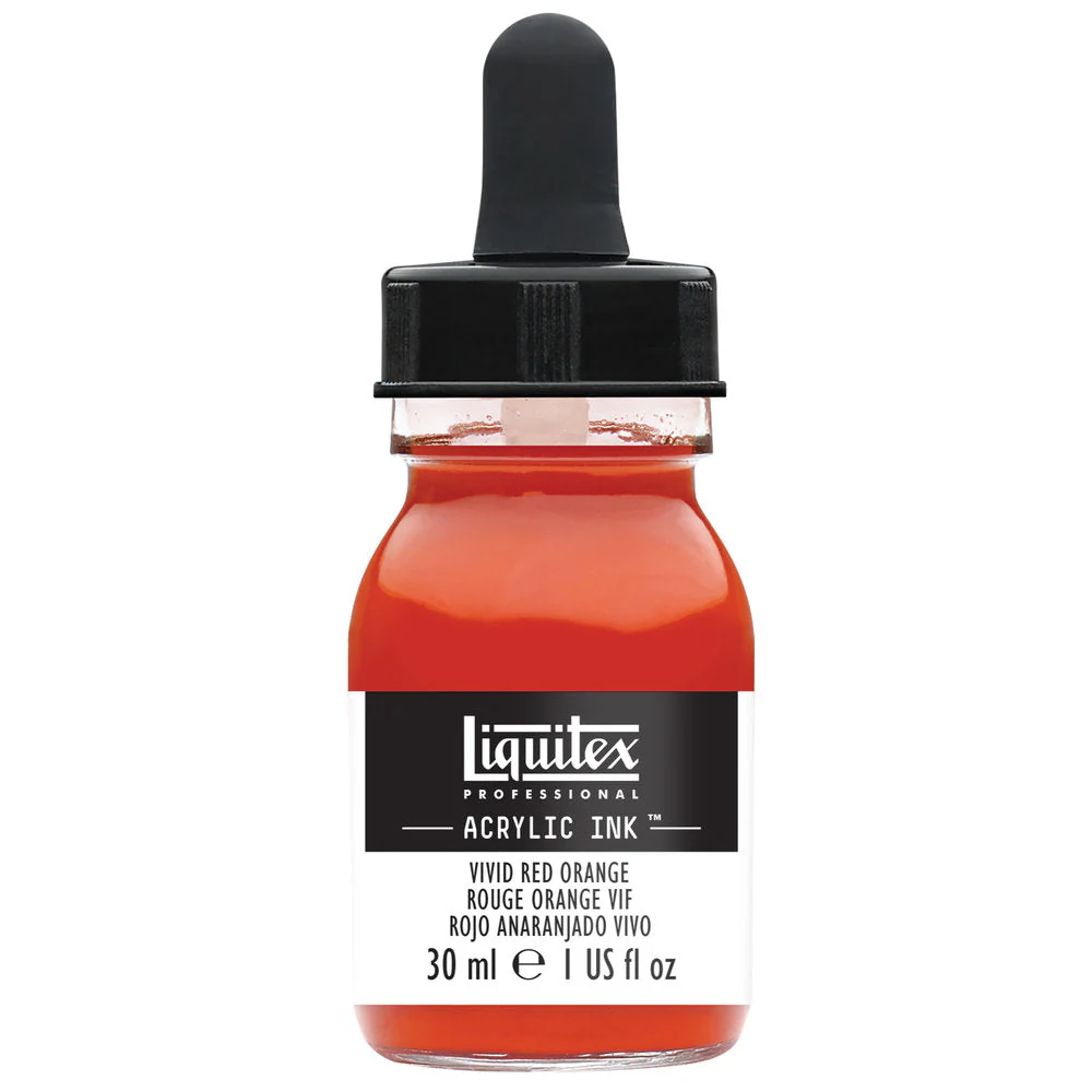 Professional Acrylic Ink - Vivid Red Orange - Image 2