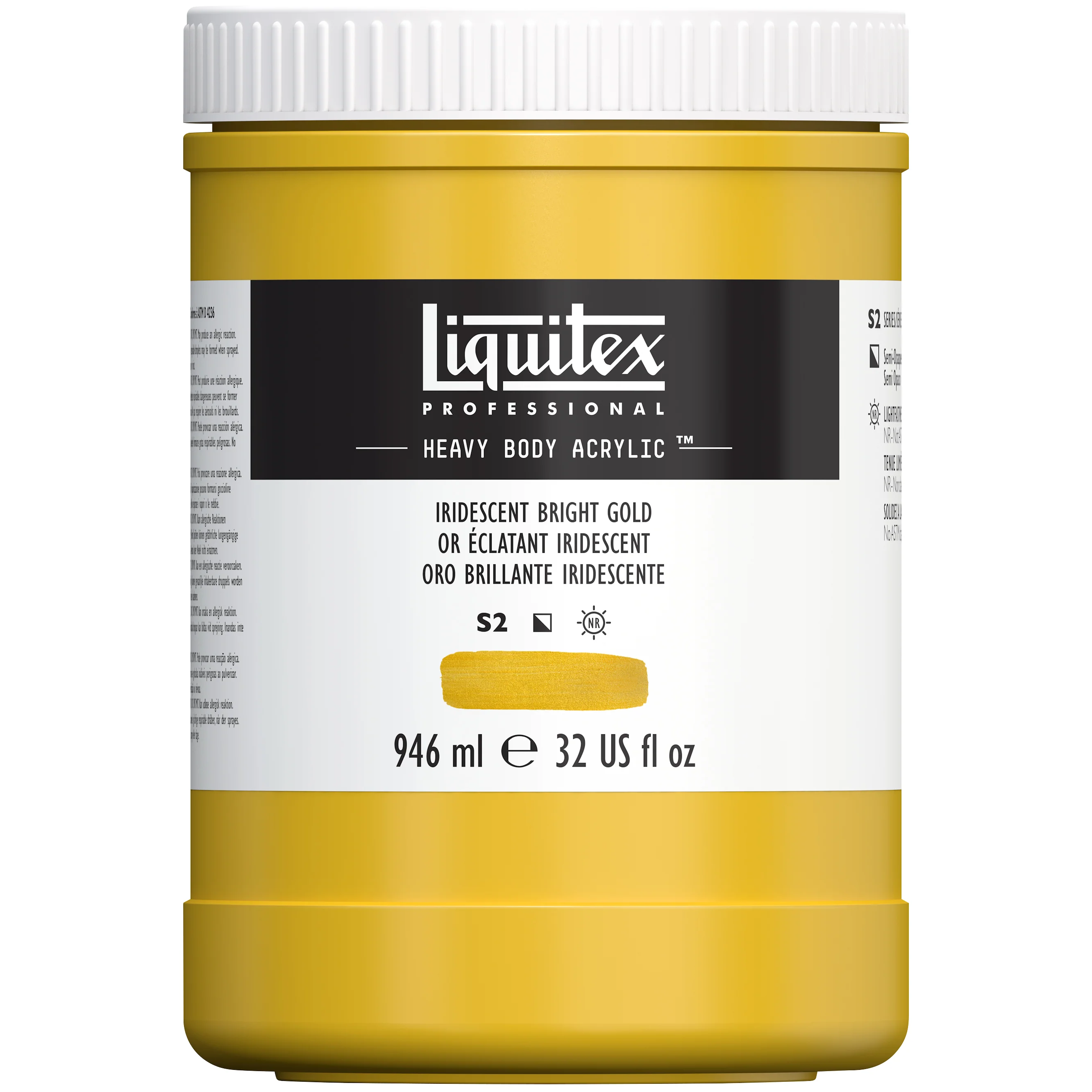 Professional Heavy Body Acrylic - Iridescent Bright Gold - Image 4