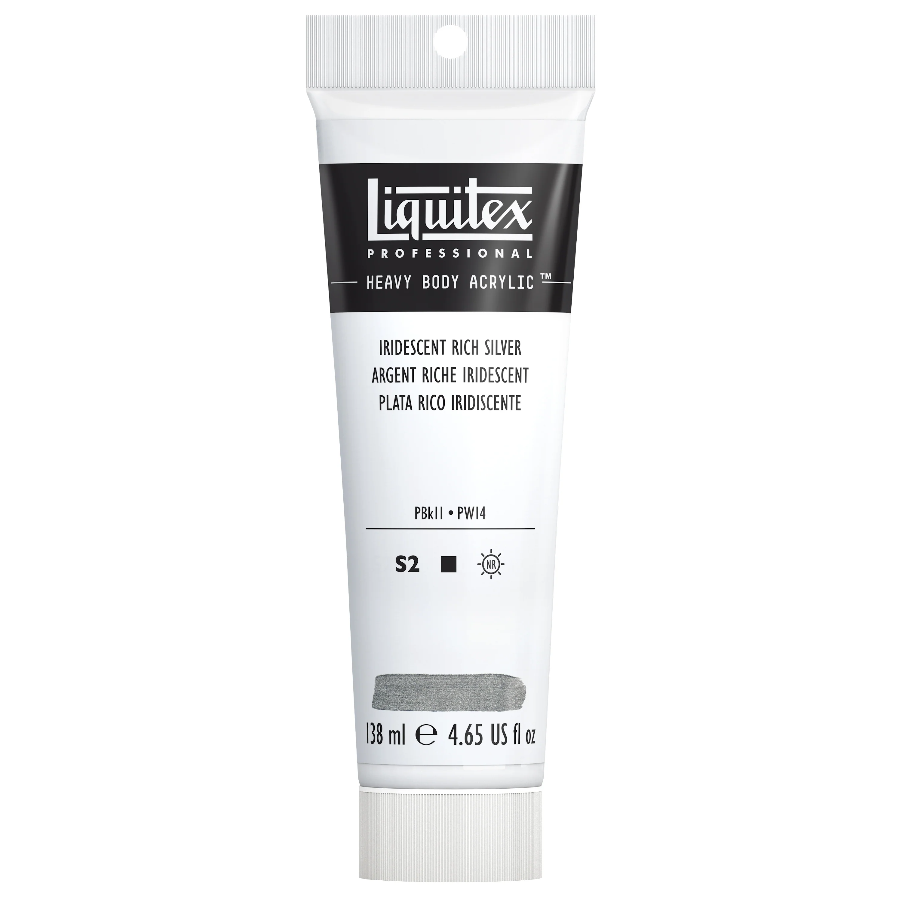 Professional Heavy Body Acrylic - Iridescent Rich Silver - Image 2