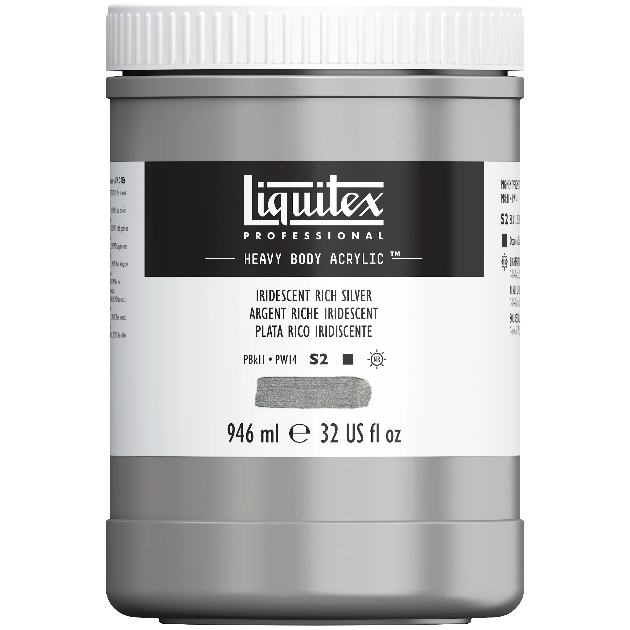 Professional Heavy Body Acrylic - Iridescent Rich Silver - Image 4
