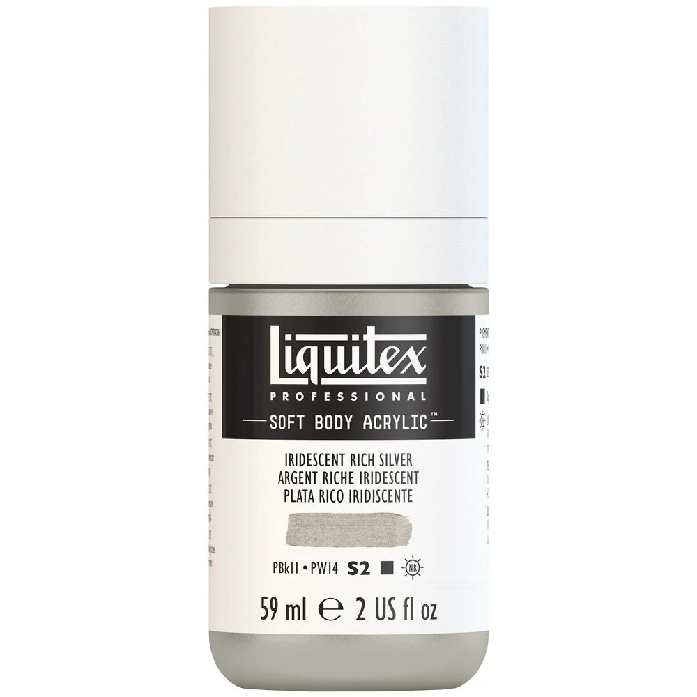 Professional Soft Body Acrylic - Iridescent Rich Silver - Universal - Image 2