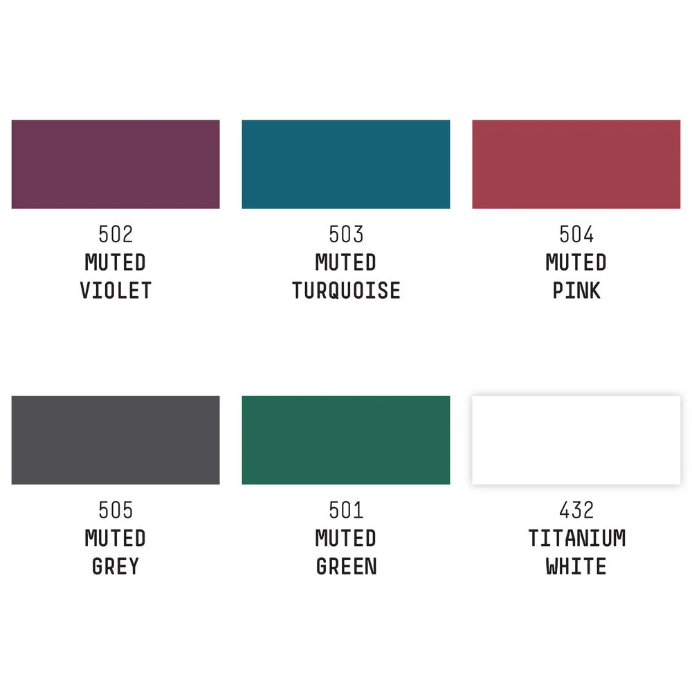 Soft Body Acrylic Set - 6x59ml - Muted Collection + White - Image 3